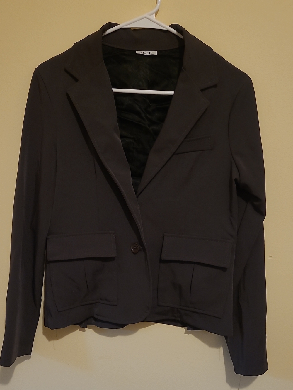 Thrill Women's Dark Gray Single-Button Blazer